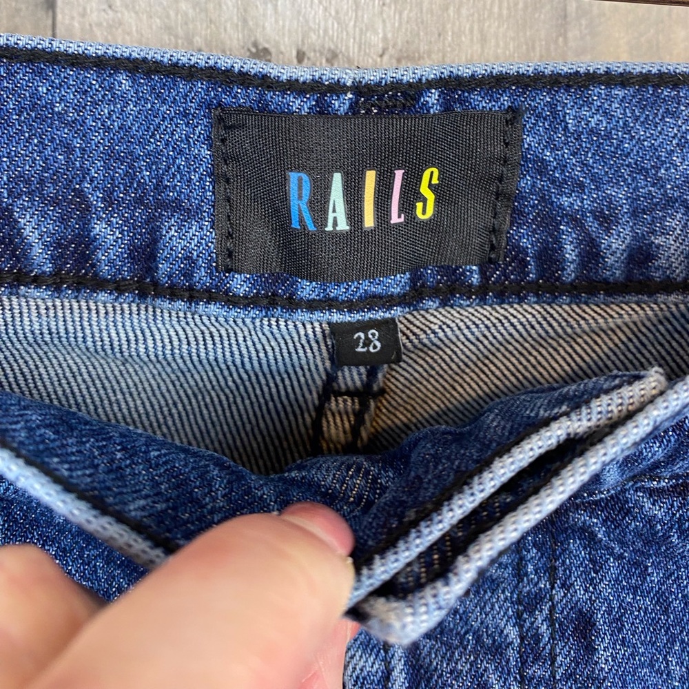 Rails The Getty Wide Leg Denim Jeans in Moonlit Ocean Blue Dark Wash Size 28. - Picture 13 of 16